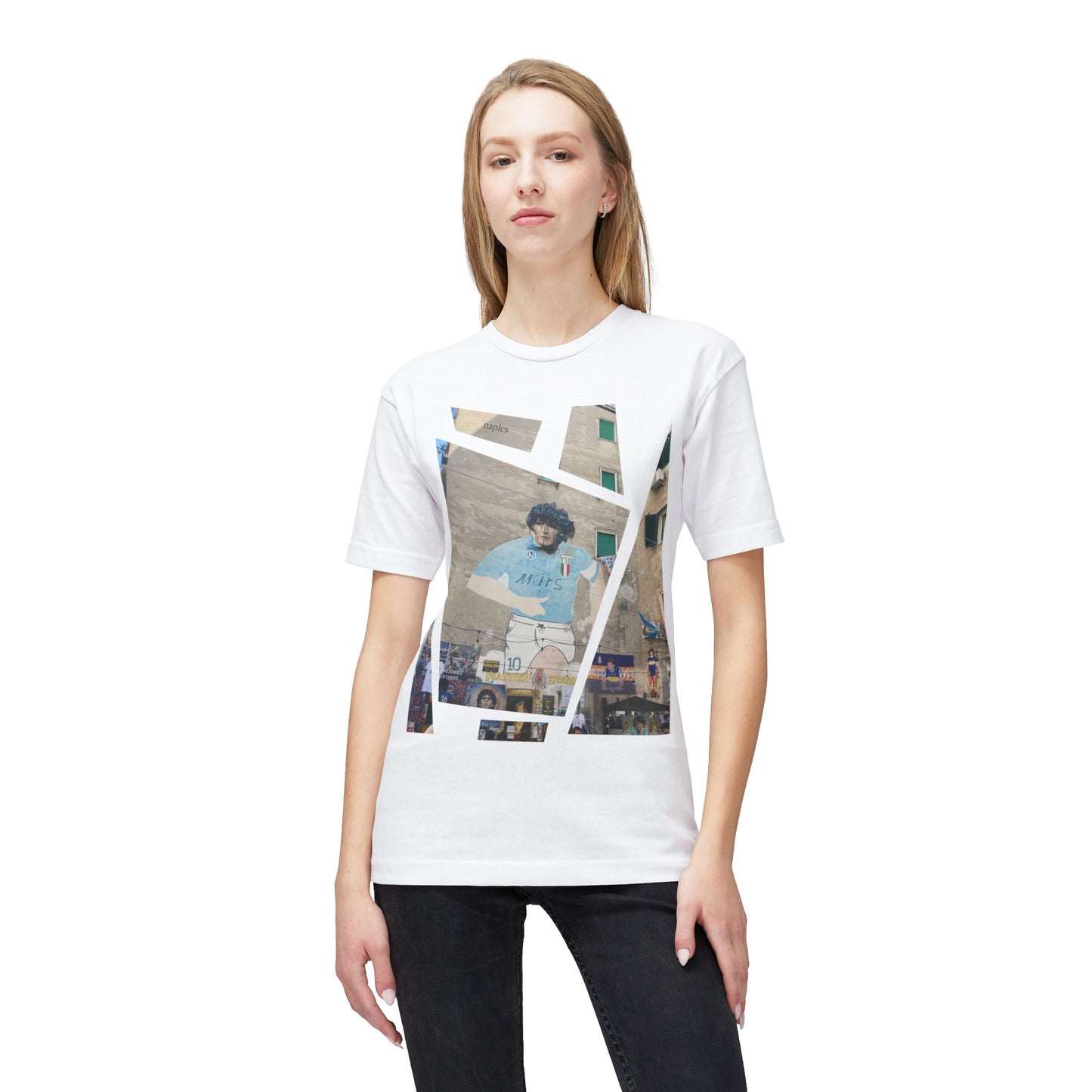 Naples Unisex T-Shirt | Maradona Mural | Italian Souvenir | Gift for Football Fans | Italian Heritage Shirt