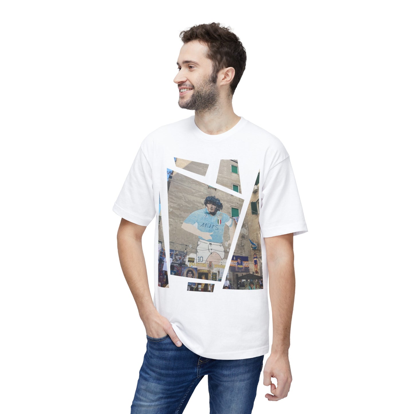 Naples "10" Unisex T-Shirt | Maradona Mural | Football Jersey Style | Italian Souvenir | Gift for Football Fans | Italian Heritage Shirt