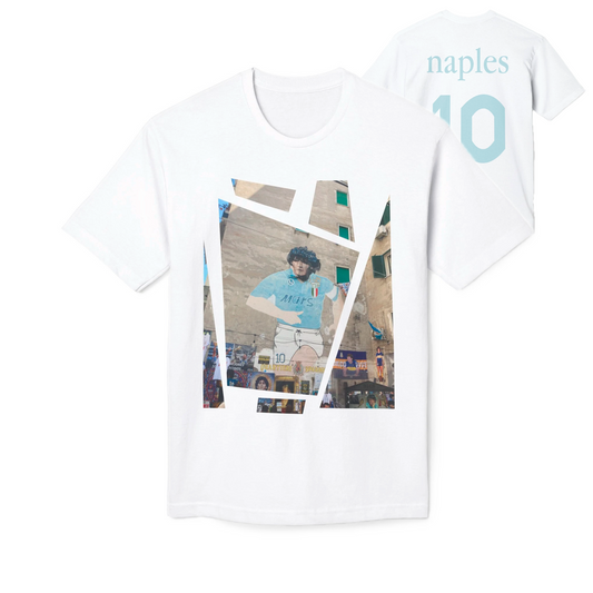 Naples "10" Unisex T-Shirt | Maradona Mural | Football Jersey Style | Italian Souvenir | Gift for Football Fans | Italian Heritage Shirt